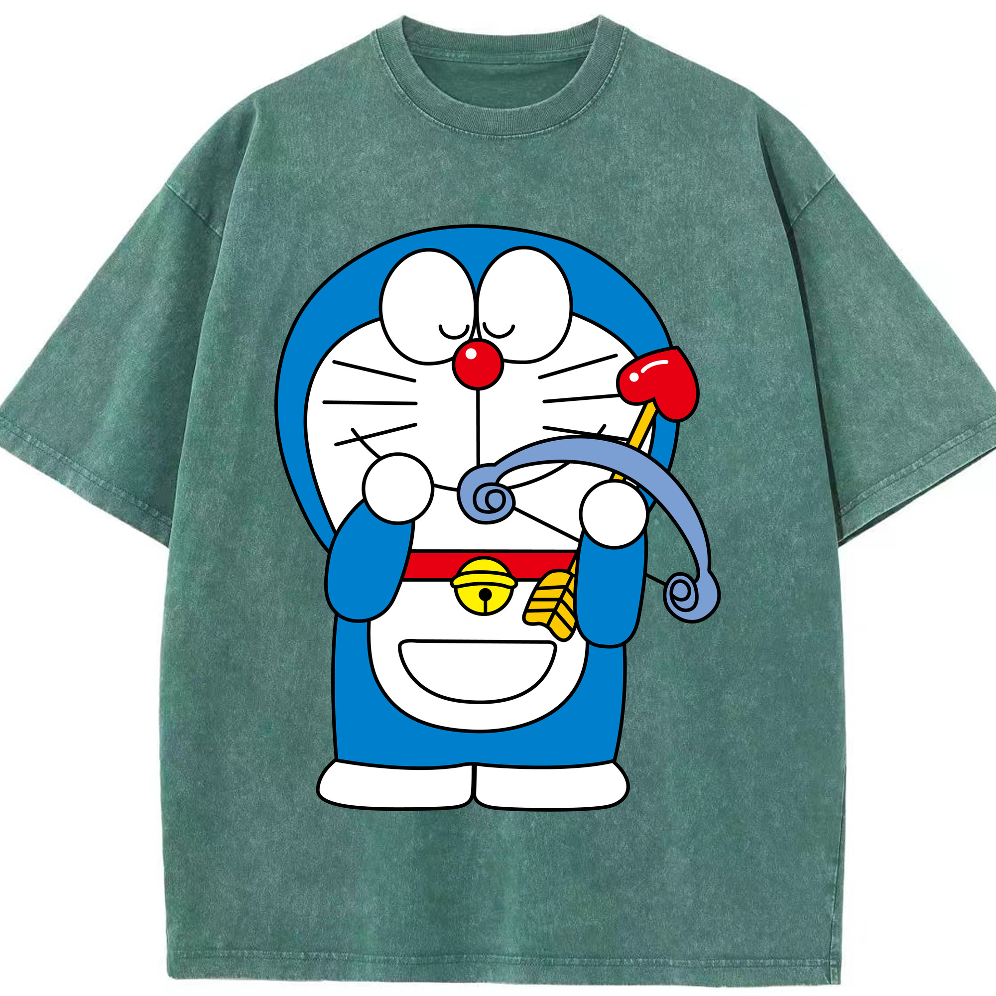 （画像用） ドラえもん Doraemon 綿100% ヴィンテージ風 半袖Tシャツ（フロントプリント）